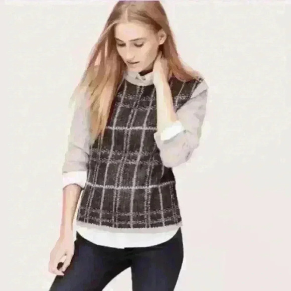 Mohair blend Plaid Sweater - Picture 1 of 6